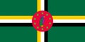 Glossy glass Flag of Dominica 1978-1981 Royalty Free Stock Photo