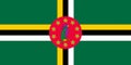 Glossy glass Flag of Dominica 1981-1988 Royalty Free Stock Photo