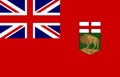 Glossy glass flag of Manitoba Canada