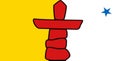 Glossy glass flag of Nunavut Canada