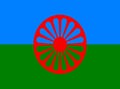 Glossy glass of flag the Romani people