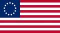 Glossy glass Flag of United States of America 1777-1795