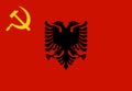 Glossy glass Provisional Flag of Albania from 1944 to 1946