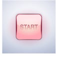 Glossy Glass START Button. Vector Illustration.