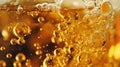 Glossy golden beer bubbles close-up. Generative AI Royalty Free Stock Photo