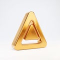 A glossy golden blank triangular sign in a frame Royalty Free Stock Photo