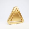 A glossy golden blank triangular sign in a frame Royalty Free Stock Photo