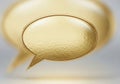 Golden speech bubble icon for communication and ideas abstract background Royalty Free Stock Photo