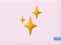 Glossy golden stars icon. 3D Vector Illustrations