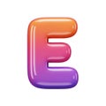 Glossy Gradient 3D Letter E Royalty Free Stock Photo