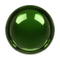 Glossy Green Button with Reflective Surface on White Background Keywords: green, button, glossy, shiny Royalty Free Stock Photo