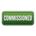 Glossy green commissioned button icon for websites and applications Royalty Free Stock Photo