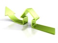 Glossy Green House Icon With Rising Arrow. Real Estate Concept Royalty Free Stock Photo