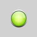 Glossy green round shape button vector illustration
