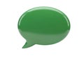 A glossy green speech bubble on a white background with a subtle shadow effect Royalty Free Stock Photo