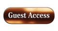 Glossy guest access button web design user interface element with brown tones Royalty Free Stock Photo