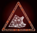 Glossy Hatched Mesh Pork Warning with Light Spots