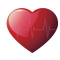 Glossy heart cardiogramme Royalty Free Stock Photo