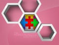 Glossy hexagon shape scene vector Royalty Free Stock Photo