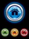 Glossy home button Royalty Free Stock Photo