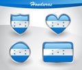 Glossy Honduras flag icon set