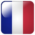 Glossy icon with flag of France Royalty Free Stock Photo