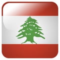 Glossy icon with flag of Lebanon Royalty Free Stock Photo