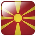 Glossy icon with flag of Macedonia Royalty Free Stock Photo