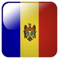 Glossy icon with flag of Moldavia