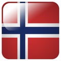 Glossy icon with flag of Norway Royalty Free Stock Photo