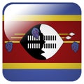 Glossy icon with flag of Swaziland