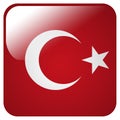 Glossy icon with flag of Turkey Royalty Free Stock Photo