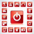 Glossy Icon Set. Royalty Free Stock Photo