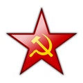 Glossy icon in the shape of the red star Royalty Free Stock Photo