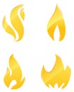 Glossy icons of fire Royalty Free Stock Photo