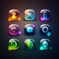 Glossy icons for web and mobile applications. Vector illustration Royalty Free Stock Photo