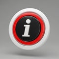 Glossy information button icon with red and white accents Royalty Free Stock Photo