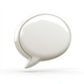 White Glossy Speech Bubble 3D Render Royalty Free Stock Photo