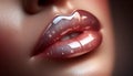 A glossy lip effect, Ai generated image Royalty Free Stock Photo