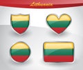 Glossy Lithuania flag icon set