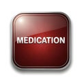 Glossy medication icon button for digital interfaces and apps Royalty Free Stock Photo