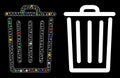 Flare Mesh 2D Bin Icon with Flare Spots Royalty Free Stock Photo