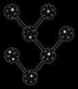 Flare Mesh 2D Binary Tree with Flare Spots Royalty Free Stock Photo