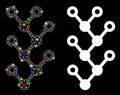 Flare Mesh Network Binary Tree Icon with Flare Spots Royalty Free Stock Photo