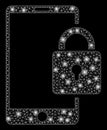 Glossy Mesh Carcass Lock Smartphone with Light Spots