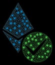 Glossy Mesh Carcass Valid Ethereum Crystal with Flash Spots