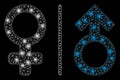Glossy Mesh Carcass WC Gender Symbols with Light Spots