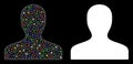 Flare Mesh Network Client Icon with Flare Spots Royalty Free Stock Photo