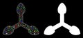Glossy Mesh Network 3D Axis Arrows Icon with Flare Spots