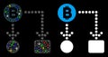 Glossy Mesh 2D Bitcoin Cashflow Icon with Flash Spots